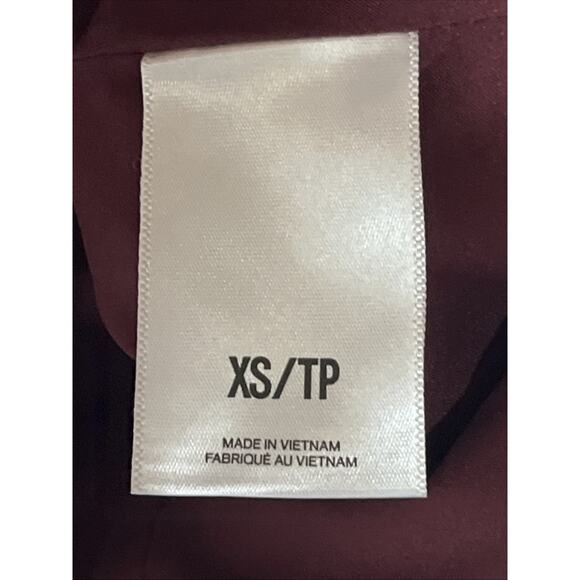 Express Velvet Blazer Double Breasted Womens XS Burgundy Red Holiday Formal - Picture 12 of 14